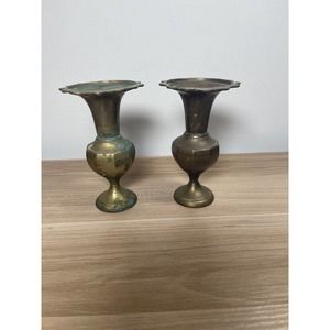 vintage brass candle stick/ small vase
